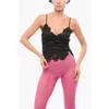 Dsquared2 Silk And Lace Crop Top