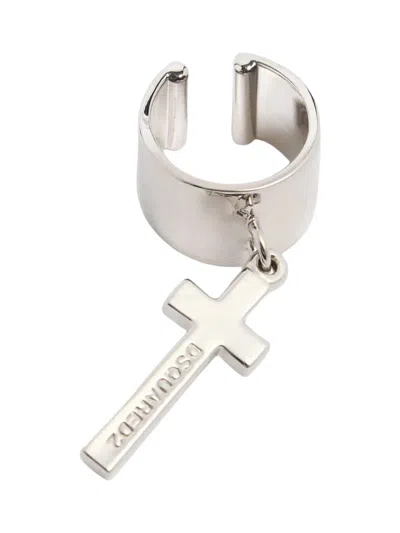 Dsquared2 Dsquared 十字架耳环 In Silver