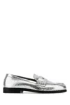 Dsquared2 Metallic Neoclassic Loafers With Textured Surface In Metallic