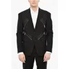 Dsquared2 Single Breasted Blazer With Peak Lapel And Zip Detail In Black
