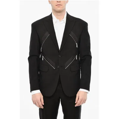 DSQUARED2 DSQUARED² SINGLE BREASTED BLAZER WITH PEAK LAPEL AND ZIP MEN'S DETAIL