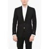 Dsquared2 Single Breasted Wool Blazer With Flap Pockets In Black