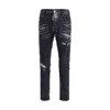 Dsquared2 Cool Gut Black Jeans With Belt Loops And Faded Effect In Denim Man In Black