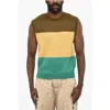 Dsquared2 Sleeveless Color Block Crew-neck Sweater