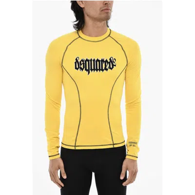 Dsquared2 Slim Fit Sport T-shirt With Gothic Print In Yellow