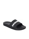 Dsquared2 Embossed Logo Black Slides Sandals In Black