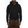 Dsquared2 Solid Color Hoodie With Embossed Logo In Black