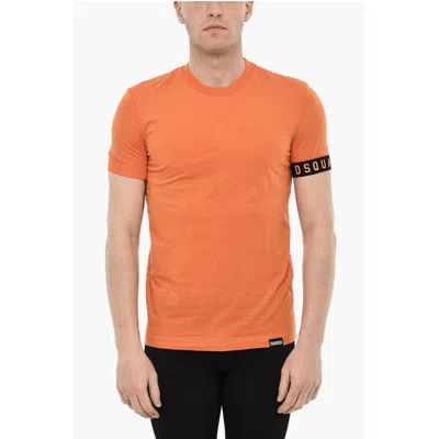Dsquared2 Solid Color Underwear Crew-neck T-shirt In Orange