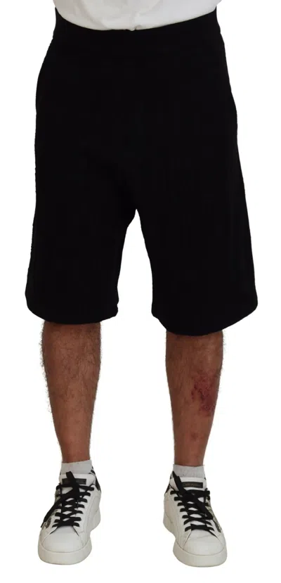 Pre-owned Dsquared2 Dsquared² Solid Pull On Men Casual Bermuda Men's Shorts () In Black