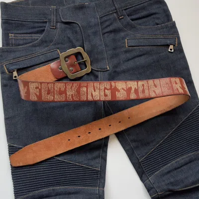 Pre-owned Dsquared2 Dsquared² S/s 2005 “fuckin' Stoner” Leather Belt In Brown