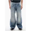 Dsquared2 Straight Fit Big Jeans With Logoed Bands And Side Buttons 27 In Blue
