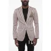 Dsquared2 Striped 2 Button Blazer With Flap Pockets In Multi