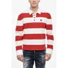 Dsquared2 Striped Cotton Sweater With Polo Neck