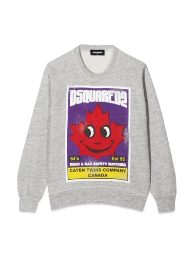 Dsquared2 Dsquared Sweatshirt Crewneck Front Leaf Print In Multi