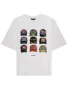 Dsquared2 Men White T-shirt With Front Print And Back Logo In Cotton Man In White