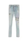 Dsquared2 Teddy Denim Jeans Patchwork Distressed Design In Blue
