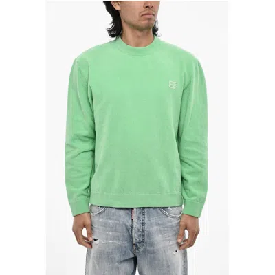 Dsquared2 Terry Cotton Crew-neck Sweater With Monogram