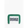 Dsquared2 Textured Leather Wallet With Zipped Closure In White