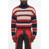 Dsquared2 Tricolor Wool And Cashmere Turtleneck Sweater In Multi