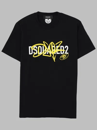 Dsquared2 Dsquared T-shirt Con Stampa E Logo In Black