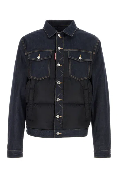 Dsquared2 Dsquared Two-tone Denim And Polyester Down Jacket