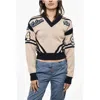 Dsquared2 V-neck Cotton Sweatshirt With Embroidered Logo