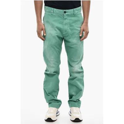 Dsquared2 Vintage Effect Chino Pants With Patch Pockets In Green