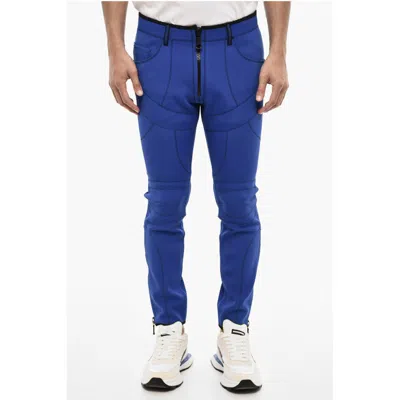 Dsquared2 Visible Stitching Slim Fit Nylon Pants In Blue