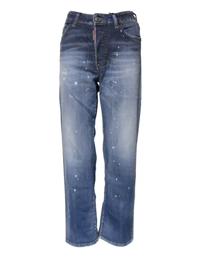 Dsquared2 Dsquared² Washed Cotton Mid Waist Straight Women's Jeans