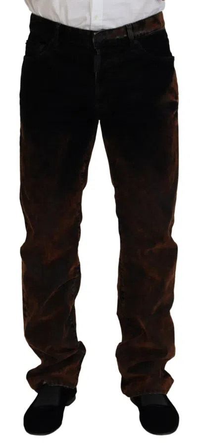 Pre-owned Dsquared2 Dsquared² Washed Cotton Straight Fit Casual Blue Men's Jeans () In Brown