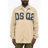 Dsquared2 Lightweight Cotton Twill Coat With Denim Monogram In Neutral