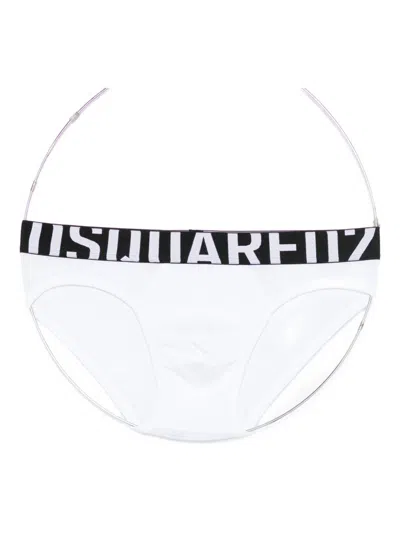 DSQUARED2 DSQUARED WHITE COTTON BLEND BRIEFS
