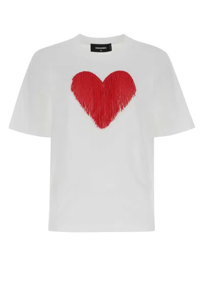 Dsquared2 Dsquared White Cotton Crewneck T-shirt