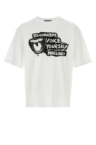 DSQUARED2 DSQUARED WHITE COTTON DSQUARED X MAGLIANO T-SHIRT