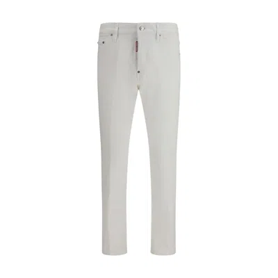Dsquared2 White Cotton Jeans Denim In Gray