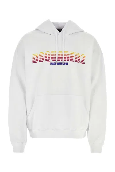 DSQUARED2 DSQUARED WHITE COTTON SWEATSHIRT