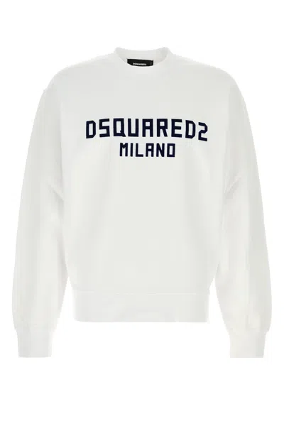 DSQUARED2 DSQUARED WHITE COTTON SWEATSHIRT