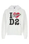 Dsquared2 Graphic Print Hooded Sweatshirt Drawstring In White