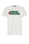 Dsquared2 White Crewneck T-shirt With Print On The Front And Logo Lettering On The Rear In Cotton Man In White