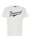 Dsquared2 White T-shirt With Logo Print On The Front In Cotton Man In White
