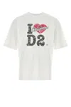 Dsquared2 Graphic Print Crew Neck Short Sleeve T-shirt In White