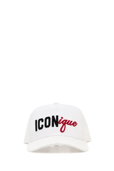 Dsquared2 Dsquared White Gabardine Baseball Cap In Brown