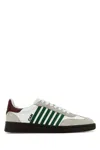 Dsquared2 White Leather Sneakers With Side Stripe Detailing