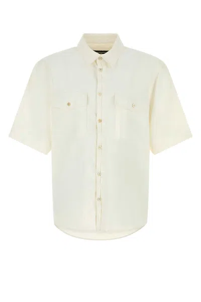 Dsquared2 Dsquared Linen Short Sleeves Shirt In Neutral