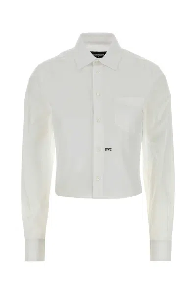Dsquared2 Dsquared White Poplin Shirt In Brown