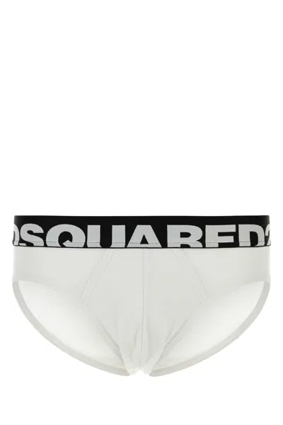DSQUARED2 DSQUARED WHITE STRETCH COTTON BRIEF