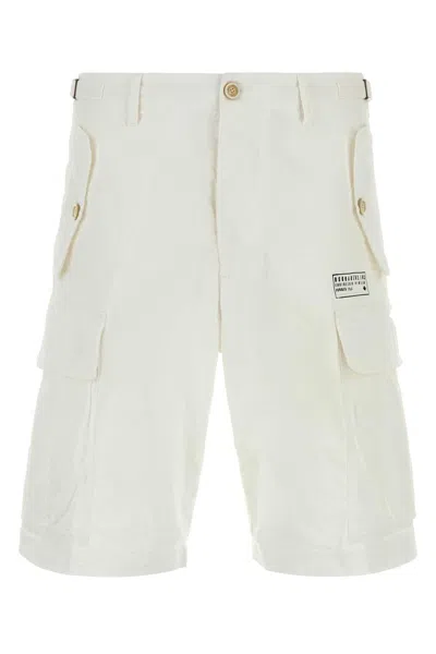 Dsquared2 Cargo-style Bermuda Shorts With Structured Fit And Utility Pockets In White