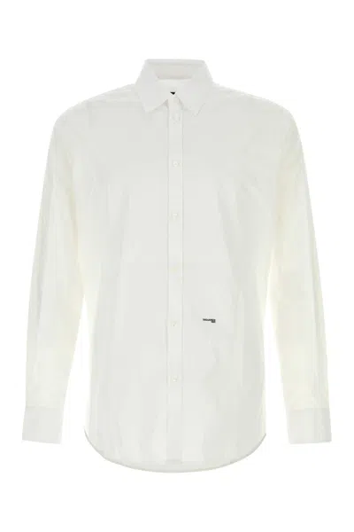 DSQUARED2 DSQUARED WHITE STRETCH POPLIN SHIRT