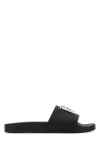 Dsquared2 Black Leather D2 Statement Slippers In Black