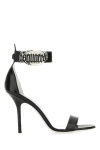 Dsquared2 Logo-plaque Leather Sandals In Black